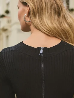 - Midi-jurk met imitatieleren mix en riem*Next New