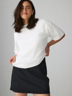 Zwart - Mini denim rok met zandloper model*Next Best