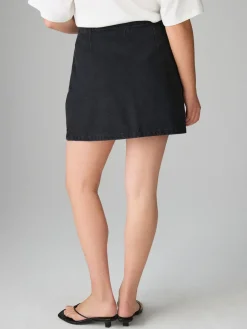 Zwart - Mini denim rok met zandloper model*Next Best