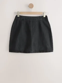 Zwart - Mini denim rok met zandloper model*Next Best