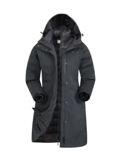 Zwart - Womens Alaskan 3-In-1 Waterproof Long Coat*Mountain Warehouse Outlet
