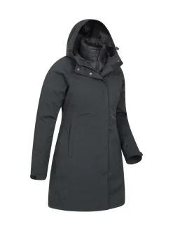Zwart - Womens Alaskan 3-In-1 Waterproof Long Coat*Mountain Warehouse Outlet