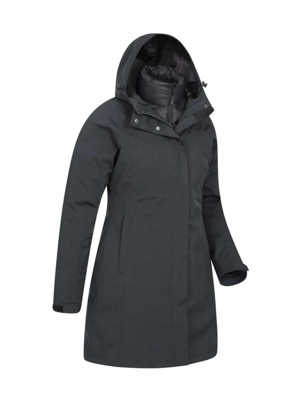 Zwart - Womens Alaskan 3-In-1 Waterproof Long Coat*Mountain Warehouse Outlet
