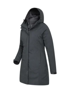 Zwart - Womens Alaskan 3-In-1 Waterproof Long Coat*Mountain Warehouse Outlet