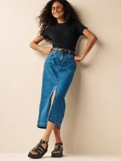 Zwart - Must-have zuiver katoenen T-shirt met ronde hals en korte mouwen*Next Best