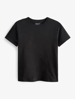 Zwart - Must-have zuiver katoenen T-shirt met ronde hals en korte mouwen*Next Best