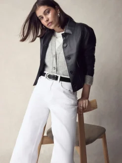 Zwart - N. Premium Made In Italië Plus-maten leren riem met gesp*Next New