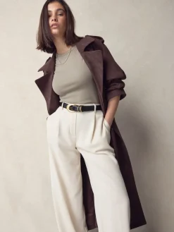 Zwart - N. Premium Made in Italië leren riem met meerdere ringen*Next Clearance