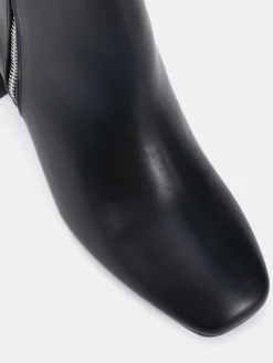 - Kate Zip Side Square Toe Block Heel Ankle Boots*Novo Best