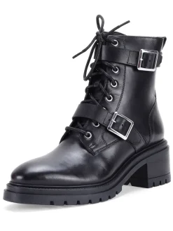 - Parkside Block Heel Leather Combat Boots*Off The Hook Clearance