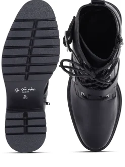 - Parkside Block Heel Leather Combat Boots*Off The Hook Clearance