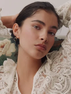 Zwart - Organza Bow Stud Earrings*Next Online