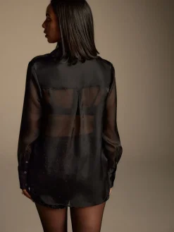 - Overhemd met doorschijnende lange mouwen*Next New