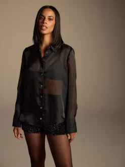 - Overhemd met doorschijnende lange mouwen*Next New