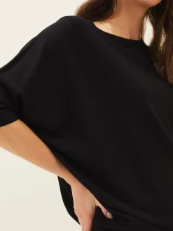 Zwart - Becca gebreide jurk met vleermuismouwen*Phase Eight New