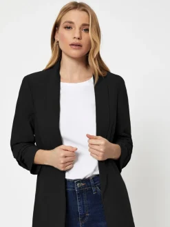 Zwart - blazer met gerimpelde mouwen*PIECES Hot