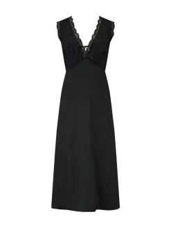 Zwart - Dusk satijnen nachthemd met kant*Pour Moi Online