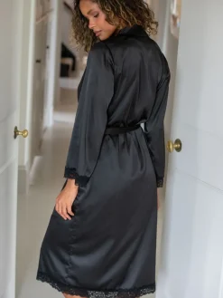 - Dusk Satin Kimono Sleeve Midi Gown*Pour Moi Clearance