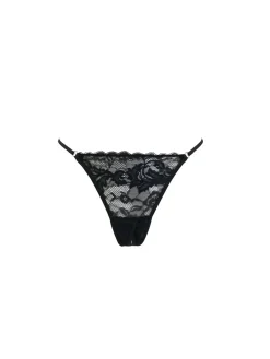 Zwart - For Your Eyes Only string met hoge taille zonder kruis*Pour Moi Clearance