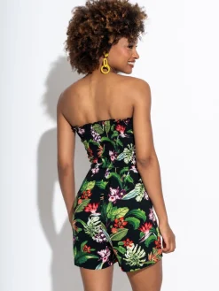 - geweven strand-playsuit zonder bandjes met gesmokt lijfje*Pour Moi Outlet