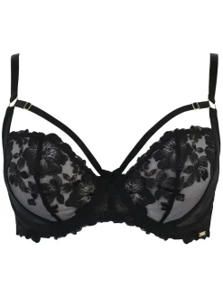 - India Bold Floral Embroidery Non Pad Bra*Pour Moi New