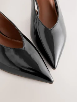 Zwart - Punt Toe Lage Slingback Naaldhak Schoenen*Next Clearance