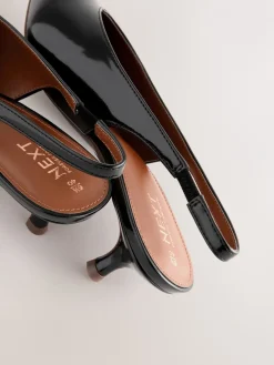 Zwart - Punt Toe Lage Slingback Naaldhak Schoenen*Next Clearance