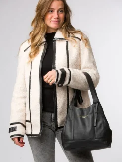 Zwart - Colette leren handtas*Pure Luxuries London New