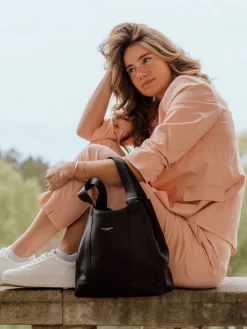 Zwart - Colette leren handtas*Pure Luxuries London New