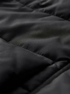 Zwart - Regenbestendige gewatteerde lange jas met capuchon*Next Online