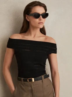 - Hazel Leren Riem met Gebogen Gesp*Reiss Sale