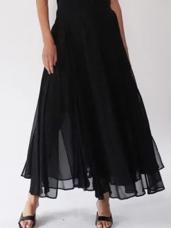 Zwart - Eligion Floaty Sheer Multi Layered Olsen Maxi Skirt*Religion