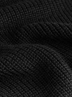 Zwart - Roll Neck Ribbed Knitted Poncho*Next Sale