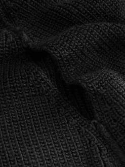 Zwart - Roll Neck Ribbed Knitted Poncho*Next Sale