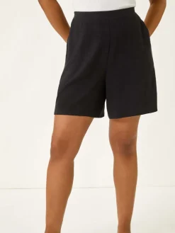 - Petite Linen Mix Elastic Waist Shorts*Roman Outlet