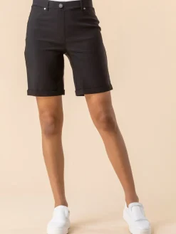 Zwart - stretch short met omgeslagen zoom*Roman New