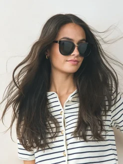 Zwart - Ronde zonnebril*Next Online