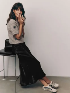 Zwart - Satijnen midirok*Next Outlet