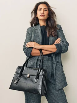 - Schoudertas met krokodillenleereffect*Next New