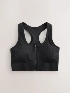 - Seamless Zip Front Medium Impact Sports Bra*Next Sale