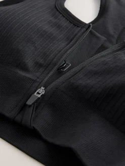 - Seamless Zip Front Medium Impact Sports Bra*Next Sale