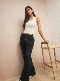 Zwart - joggingbroek met wijde pijpen*self. New