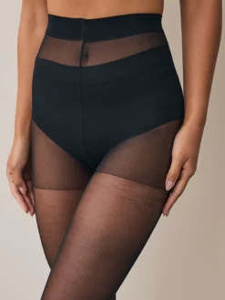 Zwart - Set van 3 glanzende 20 deniet panty's*Next Best