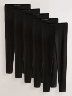 Zwart - Set van 5 lange leggings*Next Clearance
