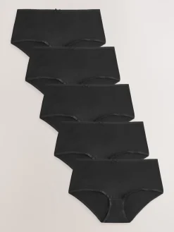 Zwart - Set van 5 slips met hoog katoengehalte*Next Clearance