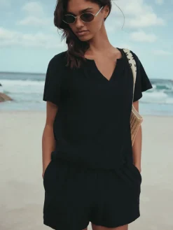 Zwart - Shirred Jersey Shorts*Next Best