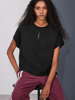- Short Sleeve Keyhole Crew Neck Top*Next Best