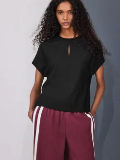 - Short Sleeve Keyhole Crew Neck Top*Next Best