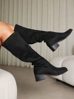 - Xander Knee High Heeled Stretch Boots*Simmi London Clearance