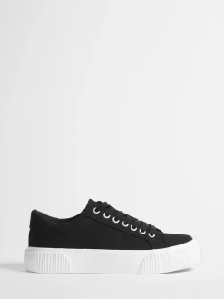 - Canvas Chunky Ribbed Sole Trainers*Simply Be
